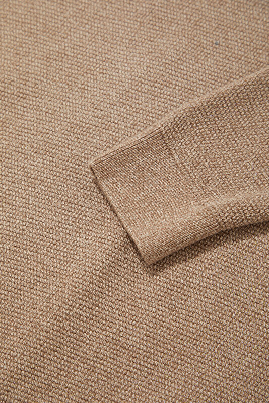 Beige Organic Cotton Knit Men's Sweater 4