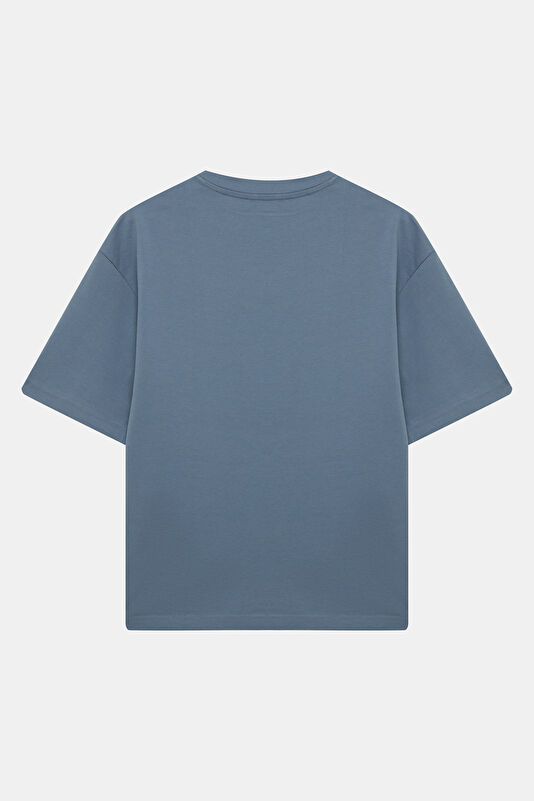 Blue Crew Neck Men's T-Shirt 2