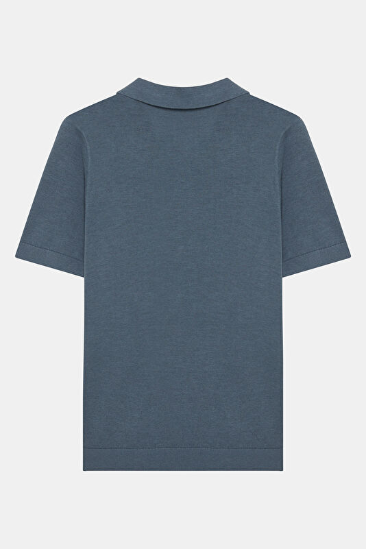 Koyu Mavi Polo Yaka Erkek T-Shirt 2