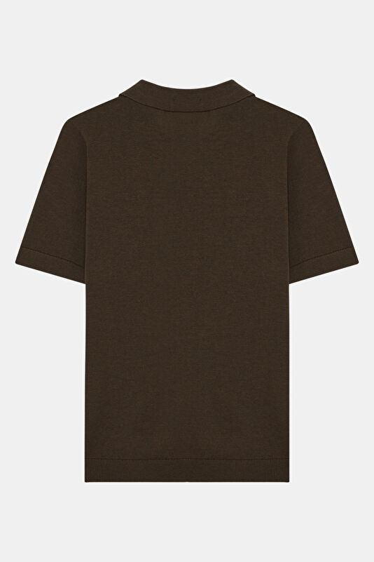 Kahve Polo Yaka Erkek T-Shirt 2