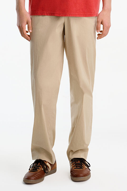 Relax Fit White Loose Organic Cotton Men's Trousers 3