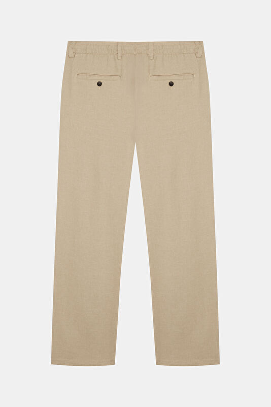 Relax Fit Beige Loose Organic Cotton Men's Trousers 2