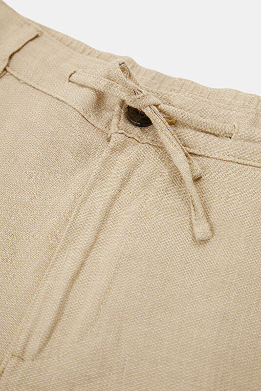Relax Fit Beige Loose Organic Cotton Men's Trousers 3