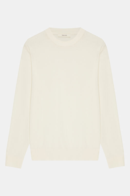 Ecru Organic Cotton Knit Men's Sweater