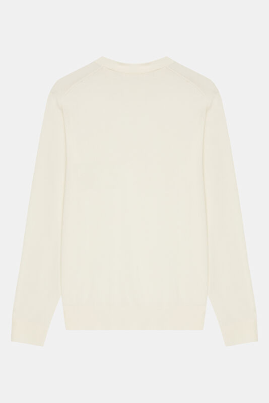 Ecru Organic Cotton Knit Men's Sweater 2
