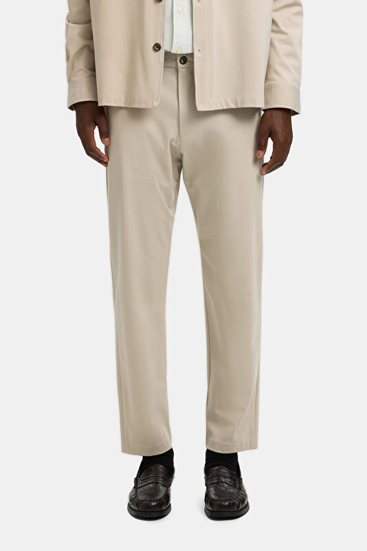 Dar Kalıp Bej Slim Fit Viskoz/Polyamid Erkek Pantolon 2