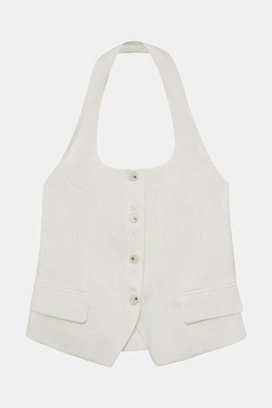 Ecru Sleeveless Women's Blouse