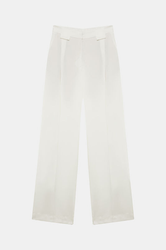 Ekru Wide Leg Kadın Pantolon
