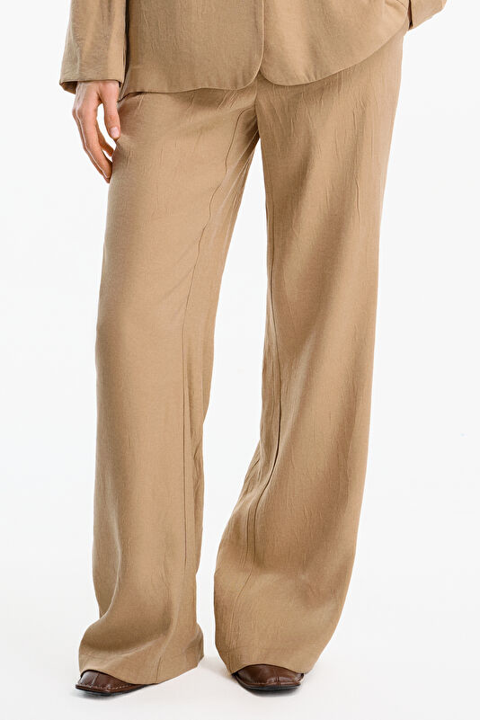 Açık Camel Flare Modal Kadın Pantolon 3