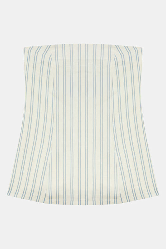 Multicolored Striped Sleeveless Linen Women's Blouse 4