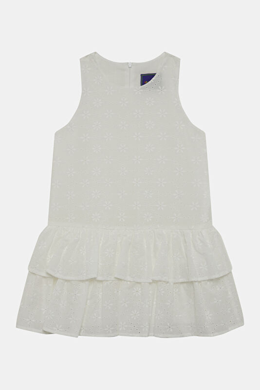 Multicolored Patterned Short Kids' Dress