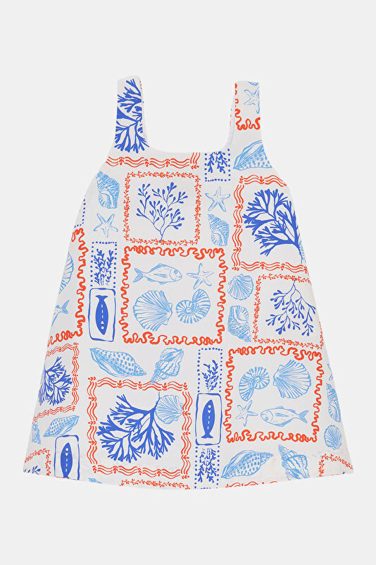 Multicolored Patterned Short Kids' Dress 2
