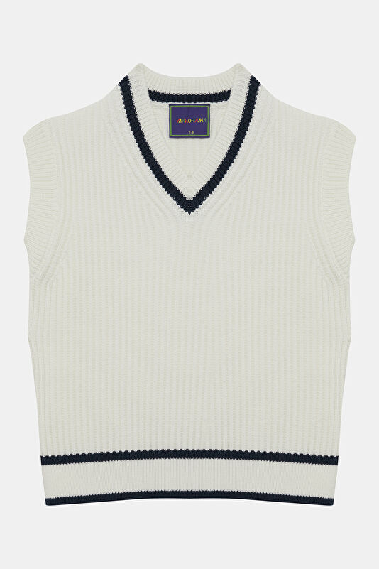 Ecru Sleeveless Kids' Blouse