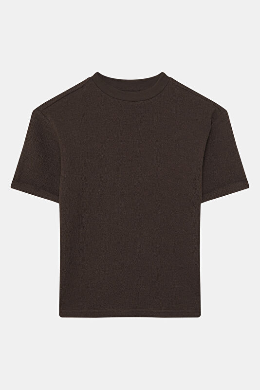 Brown Crew Neck Kids' T-Shirt