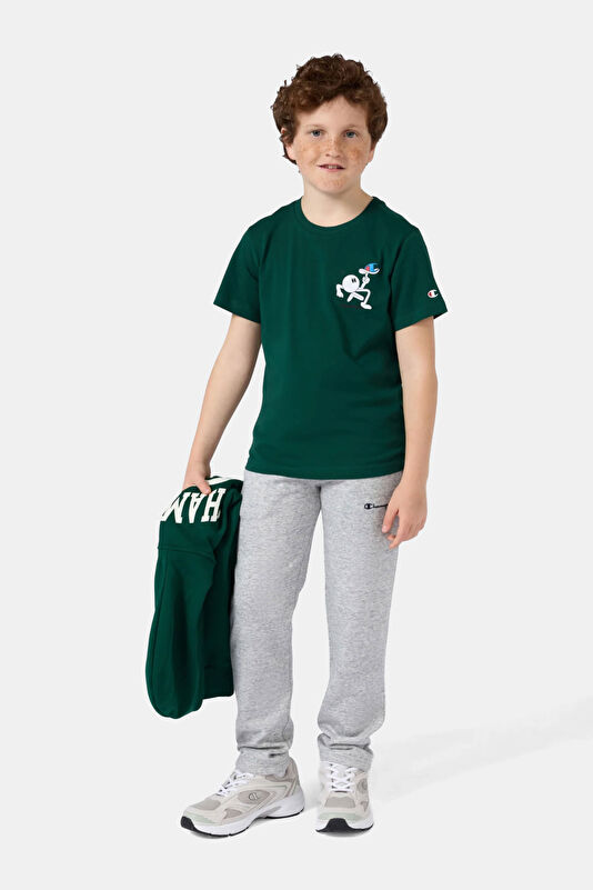 Gri Melanj Dar Paça Çocuk Spor Pantolon 3