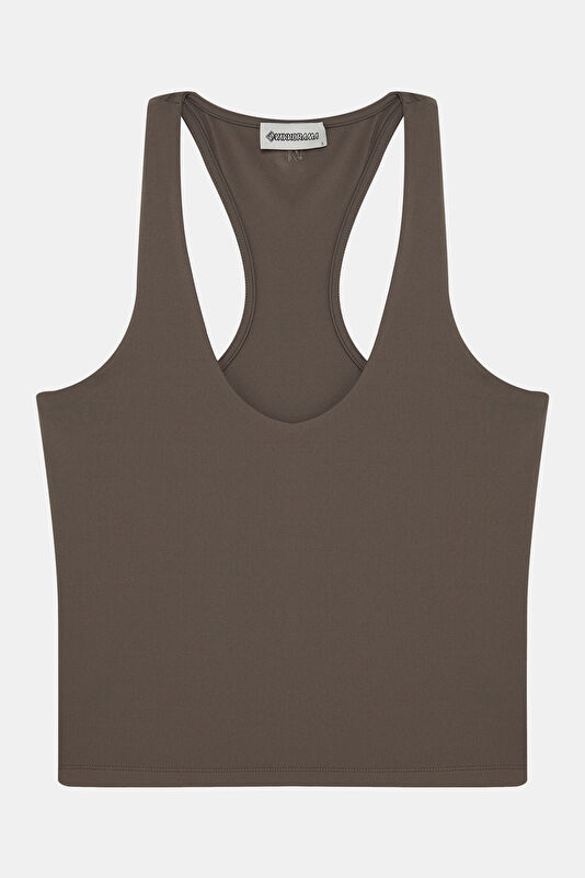 Brown Sleeveless Women's Blouse