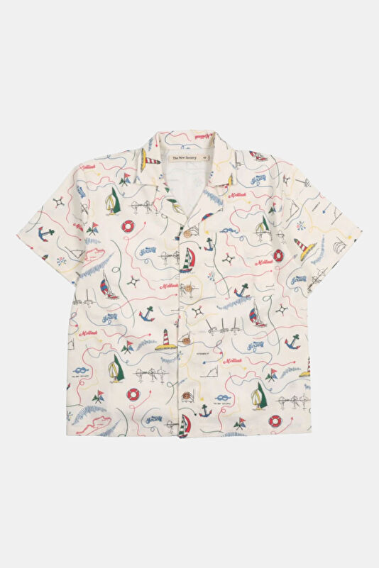 White Object Pattern Kids Shirt