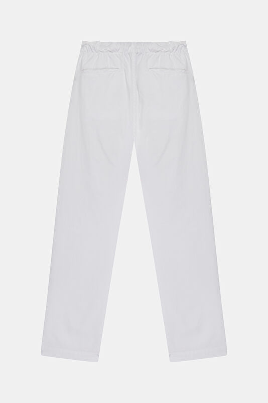 Relax Kalıp Beyaz Boru Paça Erkek Pantolon 2