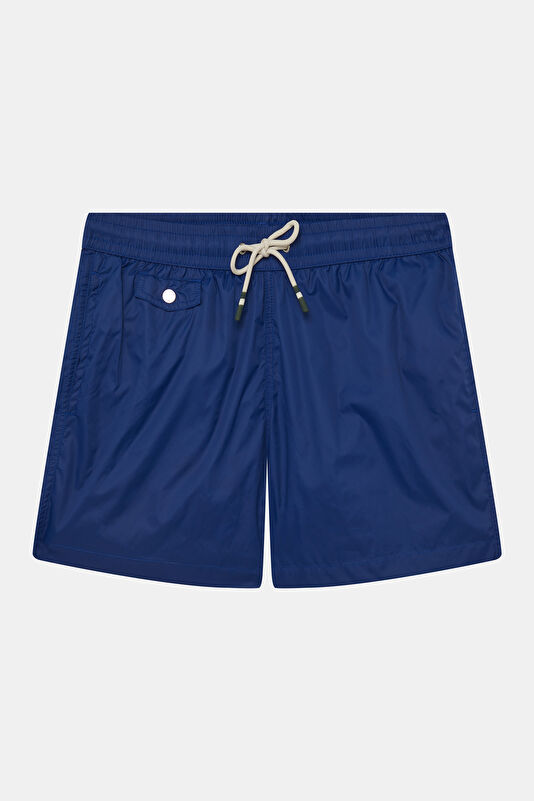 Navy Elastic Waist Men's Swimsuit