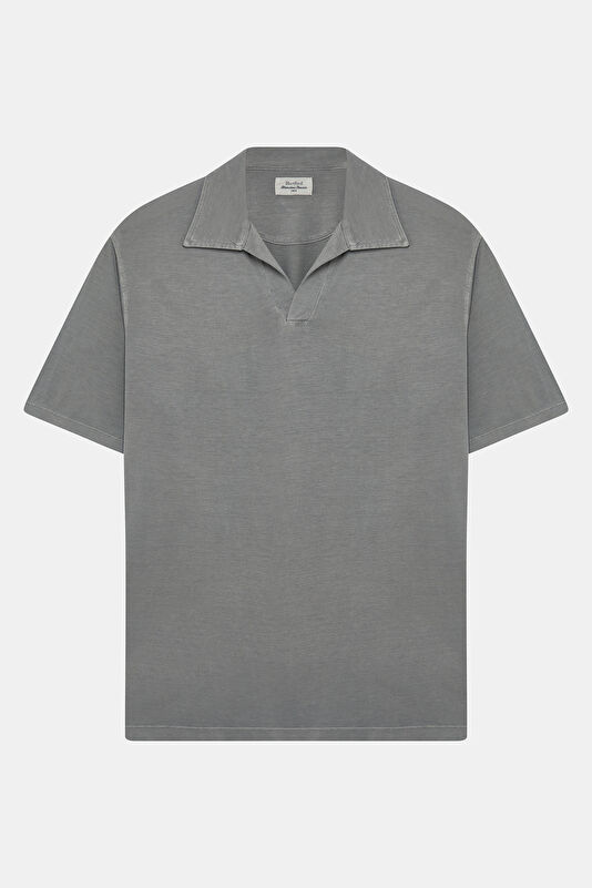 Relax Fit Khaki Polo Collar Men's T-Shirt
