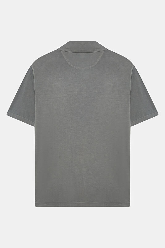 Relax Fit Khaki Polo Collar Men's T-Shirt 2
