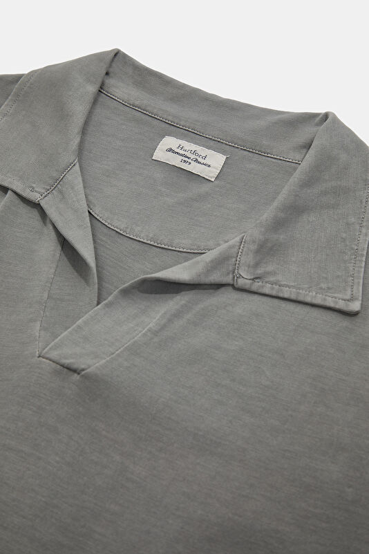 Relax Fit Khaki Polo Collar Men's T-Shirt 3