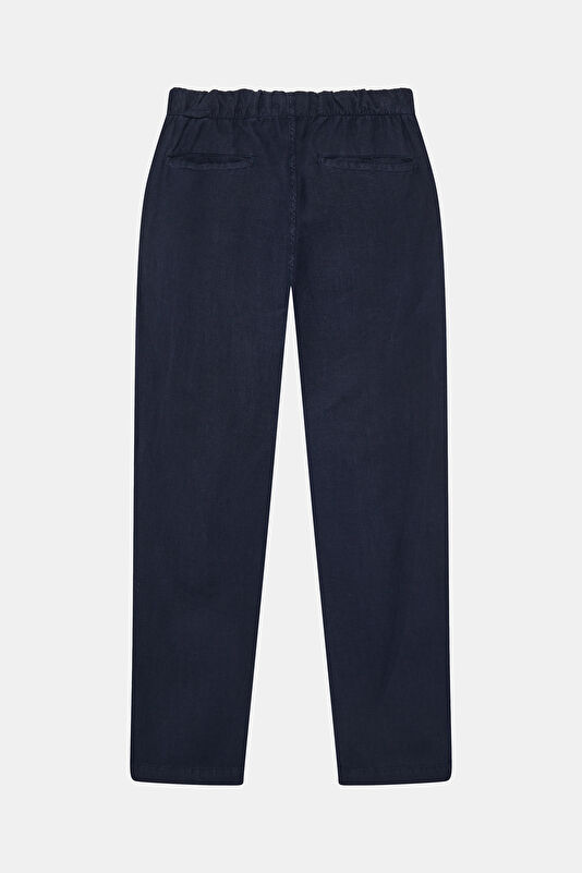 Relax Kalıp Lacivert Regular Keten Erkek Pantolon 2