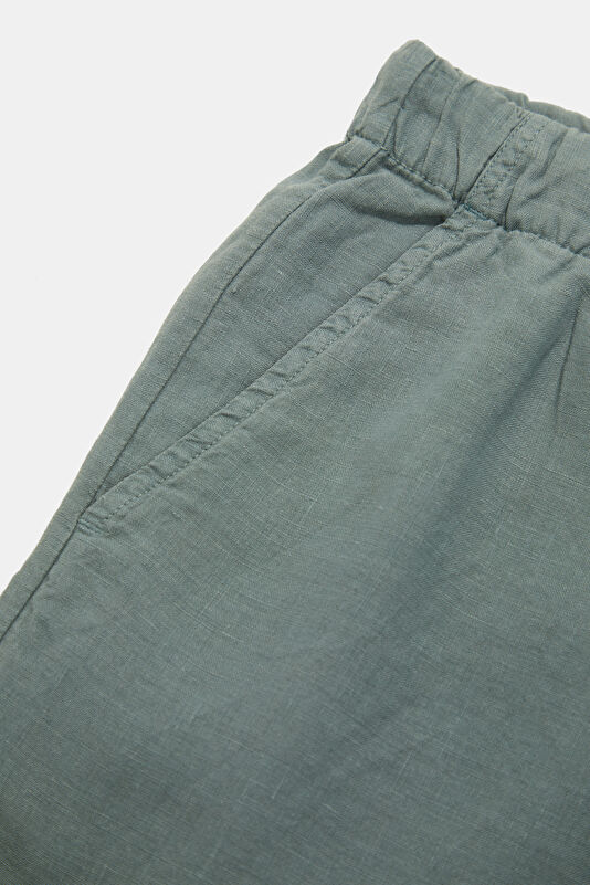 Khaki Linen Men's Shorts 4