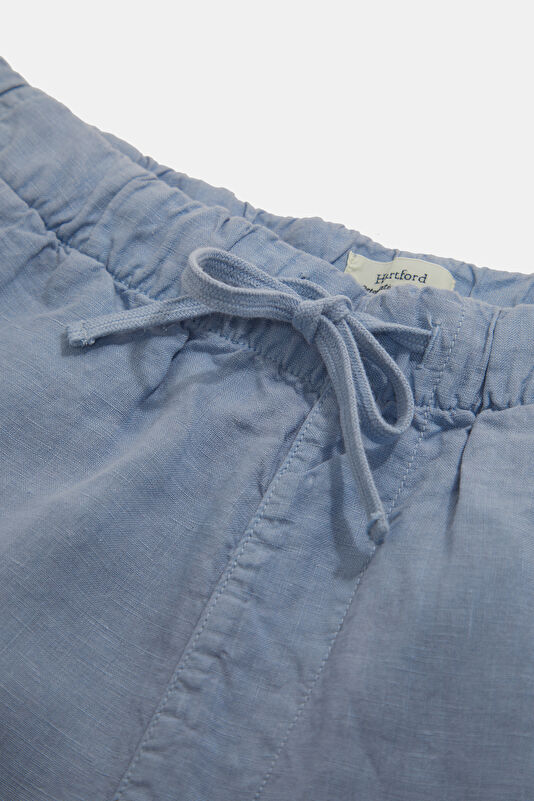 Blue Linen Men's Shorts 3
