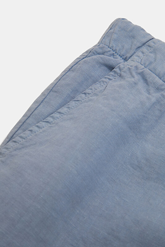 Blue Linen Men's Shorts 4