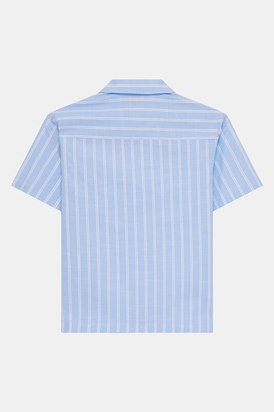 Blue Striped Pattern Kids Shirt 2