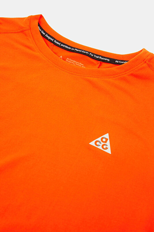 Relax Fit Orange Crew Neck Printed Men's T-Shirt 3