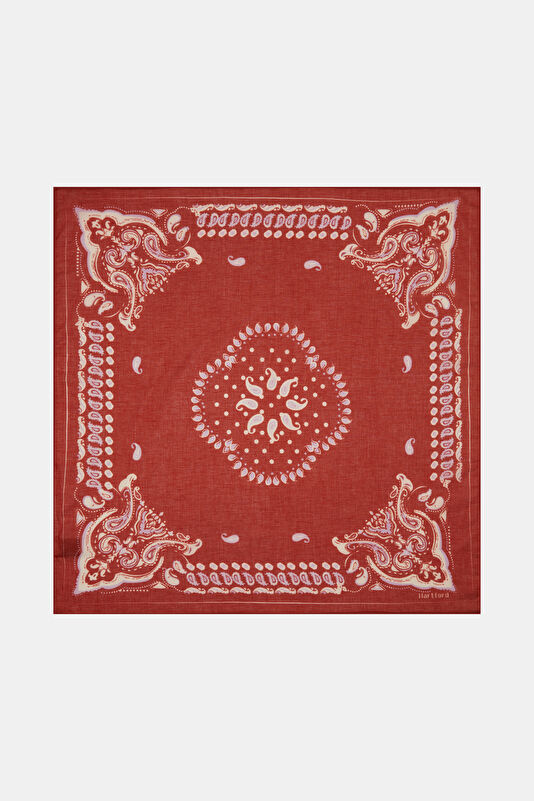 Red Ethnic Patterned Scarf