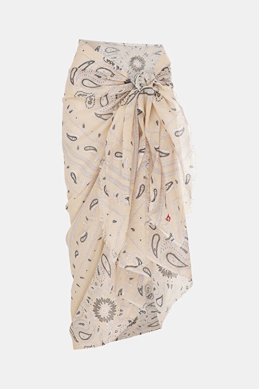 Light Beige Ethnic Pattern Pareo