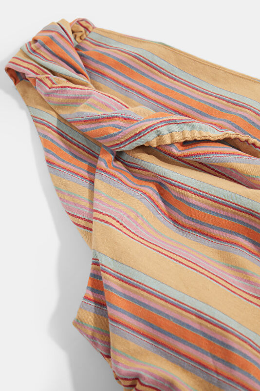 Multicolor Striped Patterned One Shoulder Blouse 3