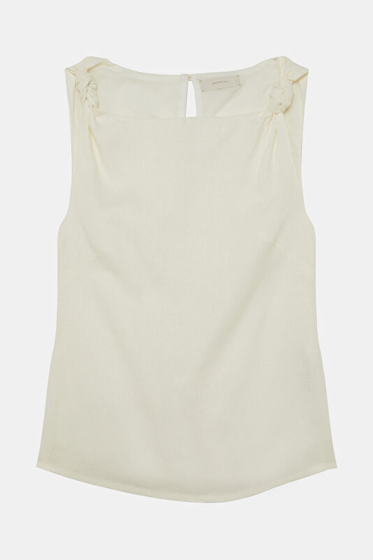 White Sleeveless Blouse