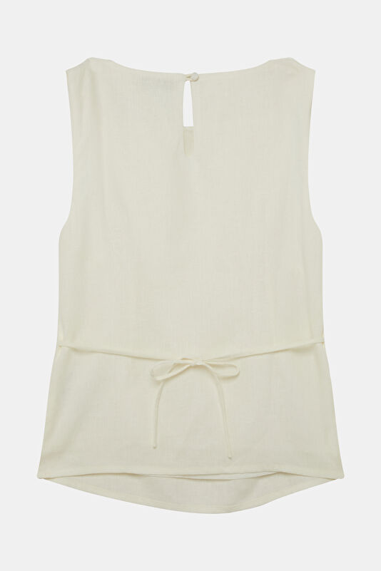 White Sleeveless Blouse 2