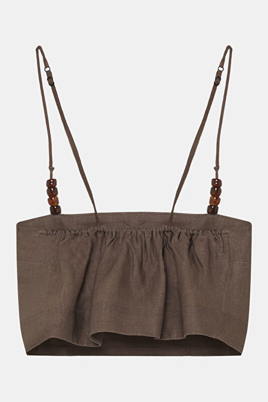 Coffee Strappy Women's Blouse 2