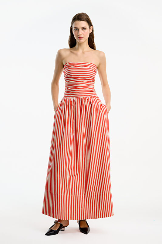 Red Striped Women's Dress