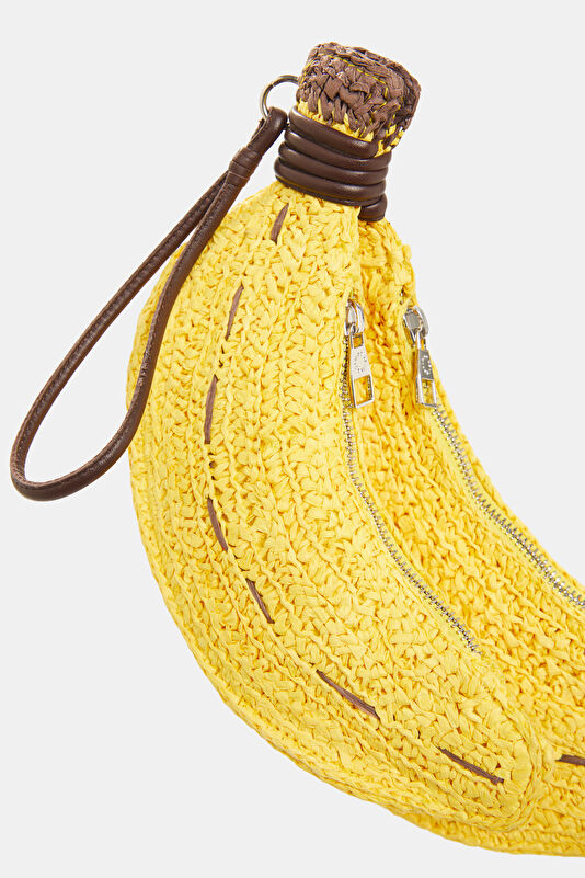 Banana Bunch Wristlet Yellow Raffia Bag 4