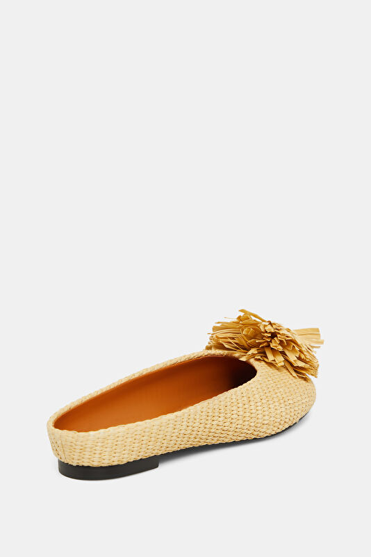 Pom Pom Riad Beige Women's Ballet Flats 3