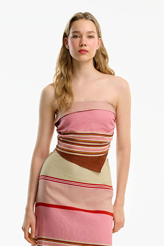 Rose Pink Striped Women's Blouse
