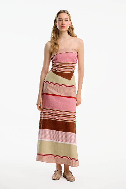 Rose Pink Striped Women's Blouse 3