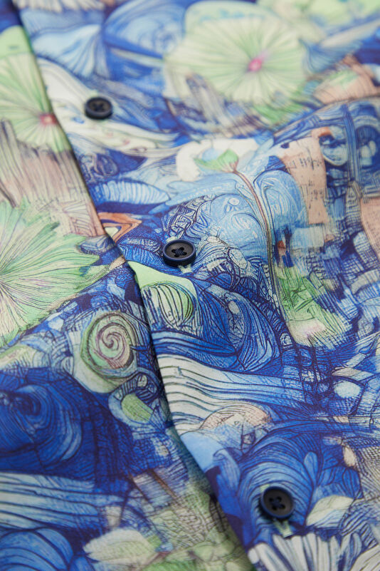 Multicolored Patterned Resort Collar Men's Shirt 4