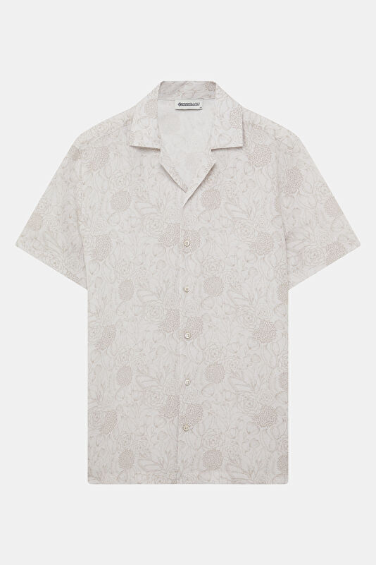 Multicolored Patterned Resort Collar Men's Shirt
