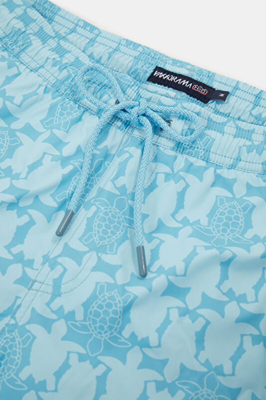 Blue Design Filled Elastic Swimsuit 3