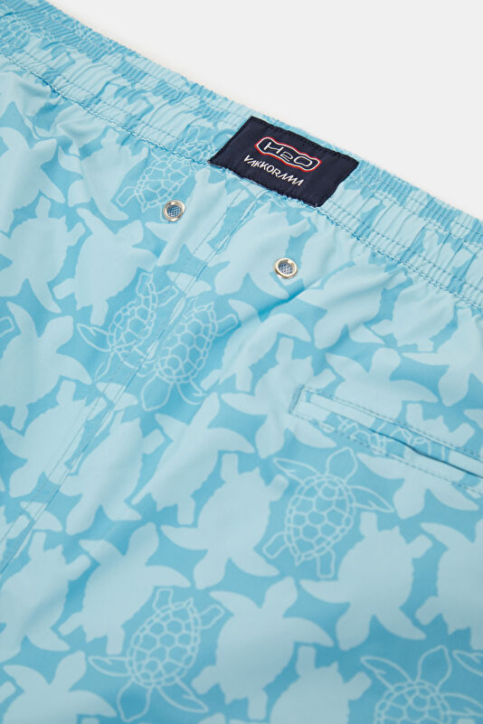 Blue Design Filled Elastic Swimsuit 4