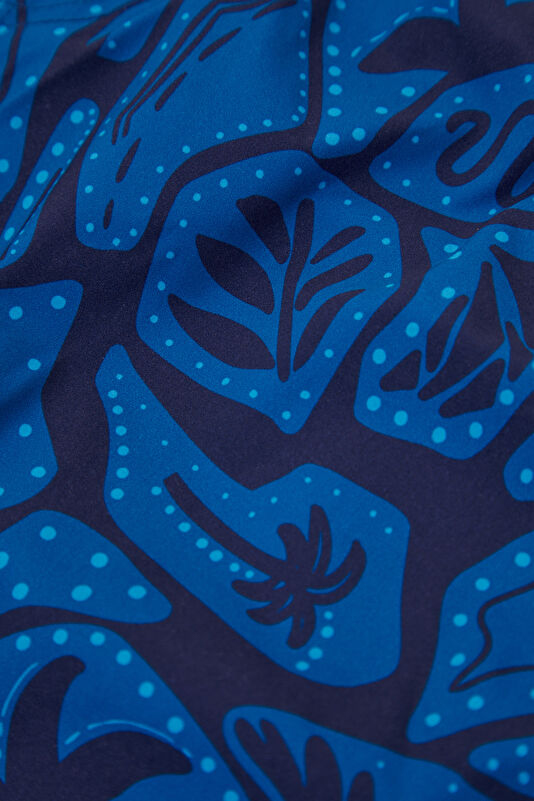 Navy Blue Design Filled Elastic Swimsuit 4