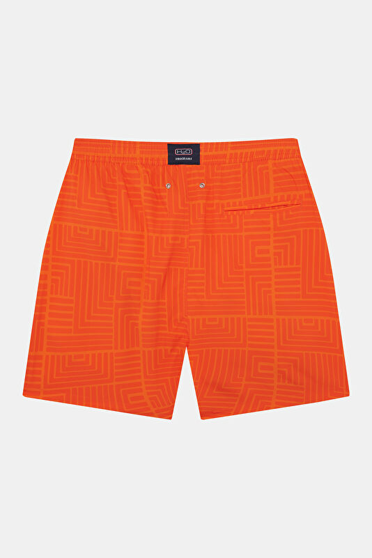 Orange Design Filled Elastic Swimsuit 2