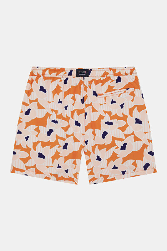 Orange Design Filled Elastic Swimsuit 2